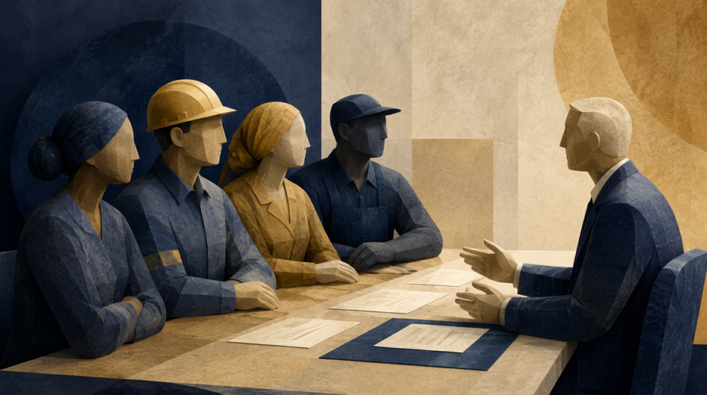 reunion de trabajadores